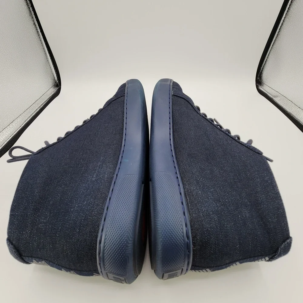 Fitflop Knit Chukka Sneakers Mens 10 Navy Blue Lightweight Lace Up Denim Texture
